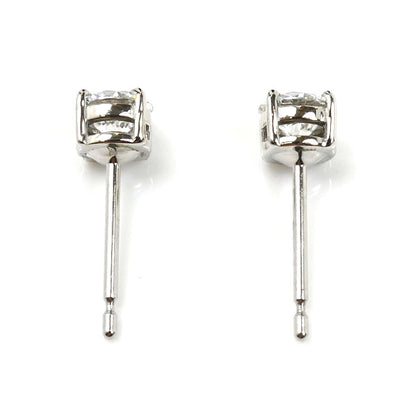 Pt900プラチナ 一粒ダイヤ ピアス ダイヤモンド0.447ct/0.434ct 1.5g レディース【中古】【美品】