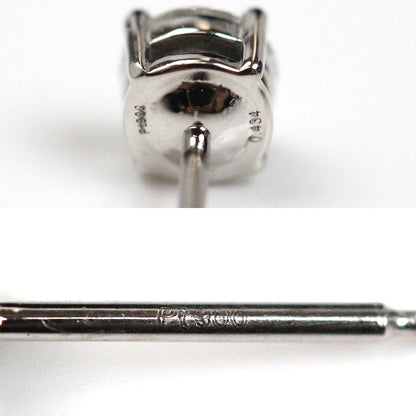 Pt900プラチナ 一粒ダイヤ ピアス ダイヤモンド0.447ct/0.434ct 1.5g レディース【中古】【美品】