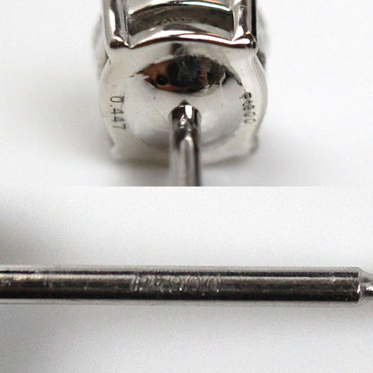 Pt900プラチナ 一粒ダイヤ ピアス ダイヤモンド0.447ct/0.434ct 1.5g レディース【中古】【美品】