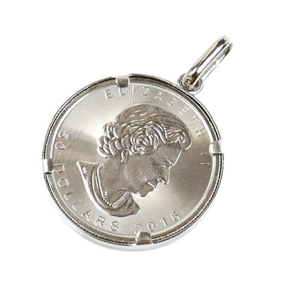 Pt1000プラチナ Pt900プラチナ メープルコイン 1OZ ペンダントトップ 36.8g ２０１６年 メンズ【中古】【美品】