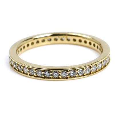 K18YG イエローゴールド フルエタニティ ダイヤ リング・指輪 ダイヤモンド0.50ct 15号 3.1g レディース【中古】【美品】