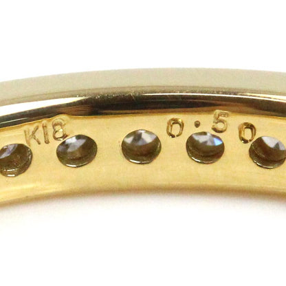 K18YG イエローゴールド フルエタニティ ダイヤ リング・指輪 ダイヤモンド0.50ct 15号 3.1g レディース【中古】【美品】
