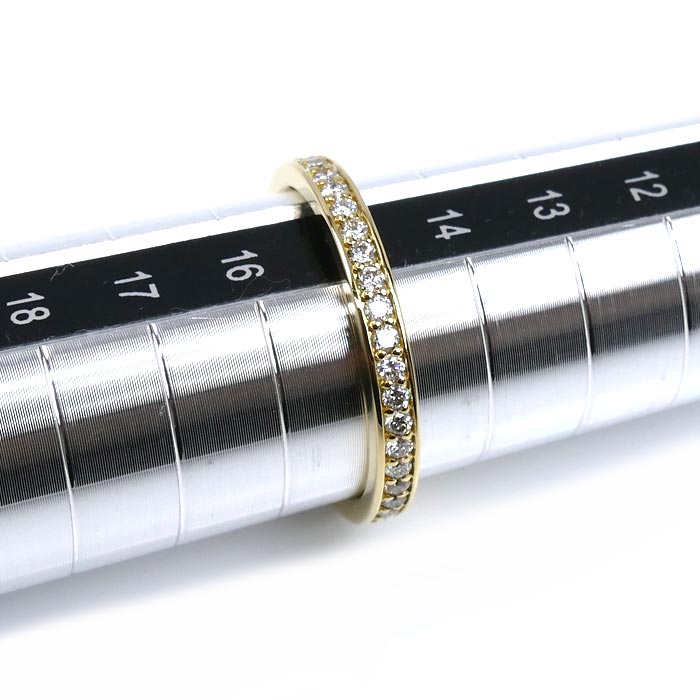 K18YG イエローゴールド フルエタニティ ダイヤ リング・指輪 ダイヤモンド0.50ct 15号 3.1g レディース【中古】【美品】