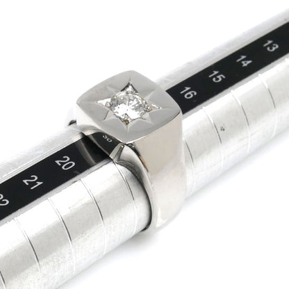 Pt900プラチナ 印台 ダイヤ リング・指輪 ダイヤモンド0.52ct 18号 22.7g メンズ【中古】【美品】