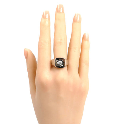 Pt900プラチナ 印台 ダイヤ リング・指輪 ダイヤモンド0.52ct 18号 22.7g メンズ【中古】【美品】