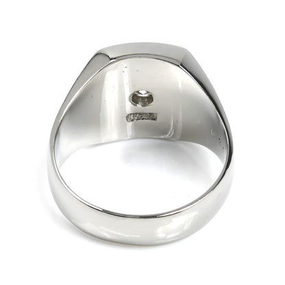 Pt850プラチナ 印台 ダイヤ リング・指輪 ダイヤモンド0.31ct 18号 18.3g メンズ【中古】【美品】