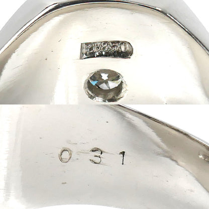 Pt850プラチナ 印台 ダイヤ リング・指輪 ダイヤモンド0.31ct 18号 18.3g メンズ【中古】【美品】