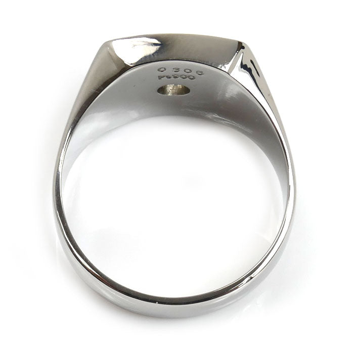 Pt900プラチナ 印台 リング・指輪 ダイヤモンド0.306ct 22号 21.6g メンズ【中古】【美品】