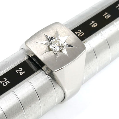 Pt900プラチナ 印台 リング・指輪 ダイヤモンド0.306ct 22号 21.6g メンズ【中古】【美品】