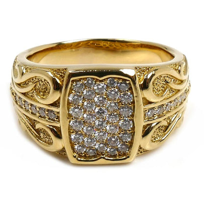 K18YG イエローゴールド ダイヤ リング・指輪 ダイヤモンド0.62ct 20号 14.0g メンズ【中古】【美品】