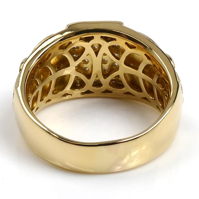 K18YG イエローゴールド ダイヤ リング・指輪 ダイヤモンド0.62ct 20号 14.0g メンズ【中古】【美品】