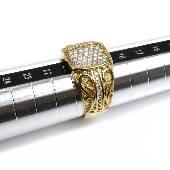 K18YG イエローゴールド ダイヤ リング・指輪 ダイヤモンド0.62ct 20号 14.0g メンズ【中古】【美品】