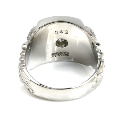 Pt900プラチナ 印台 ダイヤ リング・指輪 ダイヤモンド0.42ct 19号 27.6g メンズ【中古】【美品】