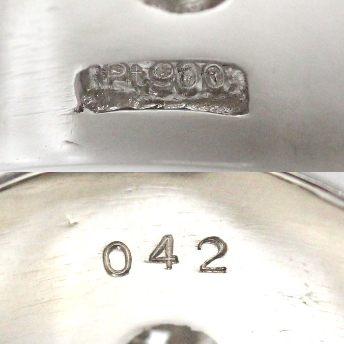 Pt900プラチナ 印台 ダイヤ リング・指輪 ダイヤモンド0.42ct 19号 27.6g メンズ【中古】【美品】