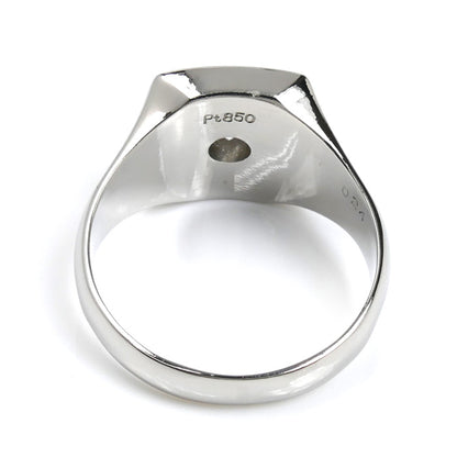 Pt850プラチナ 印台 ダイヤ リング・指輪 ダイヤモンド0.24ct 20.5号 14.7g メンズ【中古】【美品】