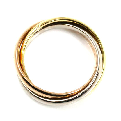 CARTIER カルティエ K18YG イエローゴールド K18PG ピンクゴールド K18WG トリニティ スモール リング・指輪 B4235149 9号 49 5.6g レディース【中古】【美品】