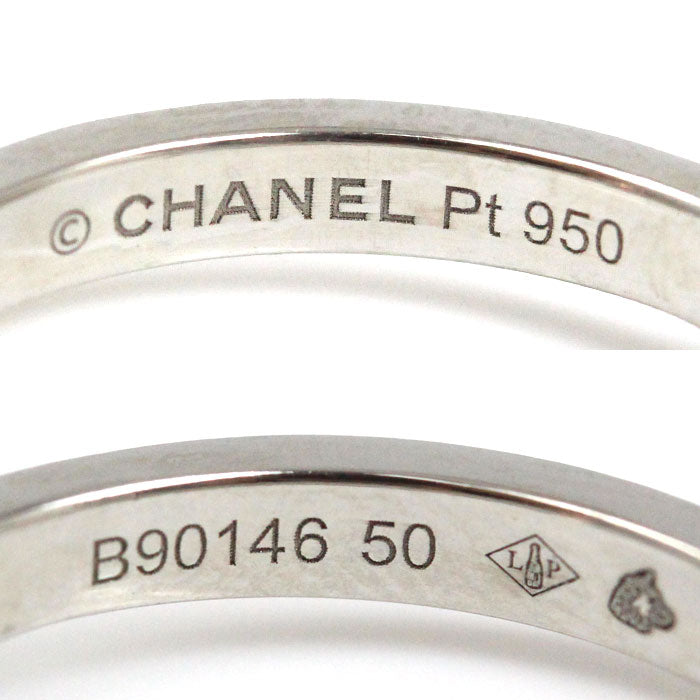 CHANEL シャネル Pt950プラチナ カメリア リング・指輪 J11885 ダイヤモンド 9.5号 50 3.7g レディース【中古】