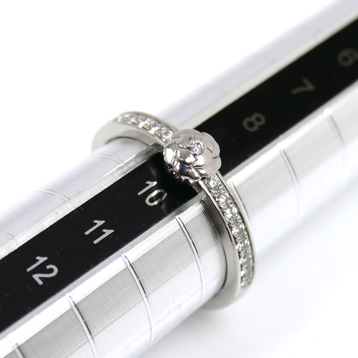 CHANEL シャネル Pt950プラチナ カメリア リング・指輪 J11885 ダイヤモンド 9.5号 50 3.7g レディース【中古】