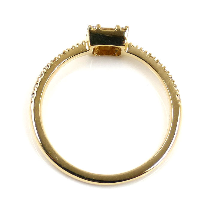 BELLESIORA K18YG イエローゴールド スクエア リング・指輪 ダイヤモンド0.24ct 9号 1.8g レディース【中古】