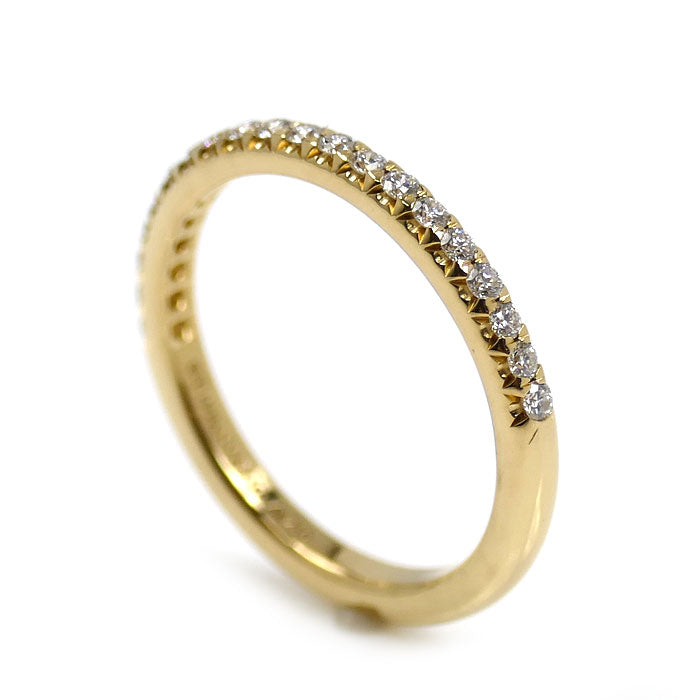 TIFFANY&Co. ティファニー K18YG イエローゴールド ソレスト ハーフエタニティ リング・指輪 60004153 ダイヤモンド 9号 2.2g レディース【中古】【美品】