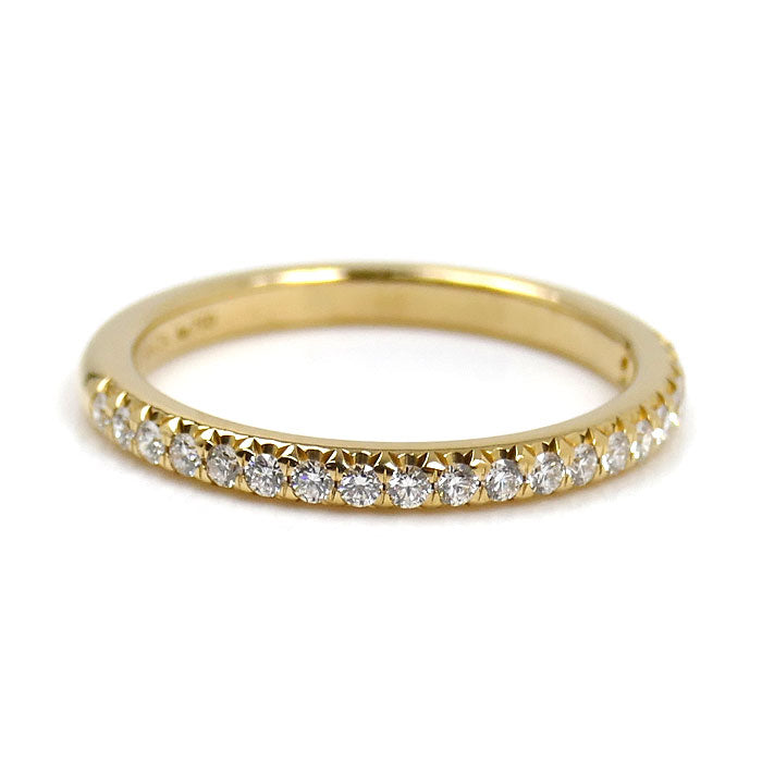 TIFFANY&Co. ティファニー K18YG イエローゴールド ソレスト ハーフエタニティ リング・指輪 60004153 ダイヤモンド 9号 2.2g レディース【中古】【美品】