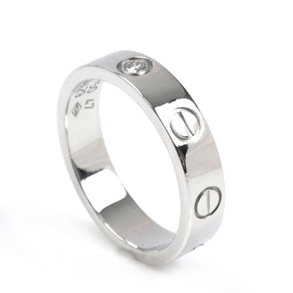 CARTIER カルティエ K18WG ホワイトゴールド ミニラブ 1Pﾀﾞｲﾔ リング・指輪 B4050547 ダイヤモンド 7号 47 4.1g レディース【中古】【美品】