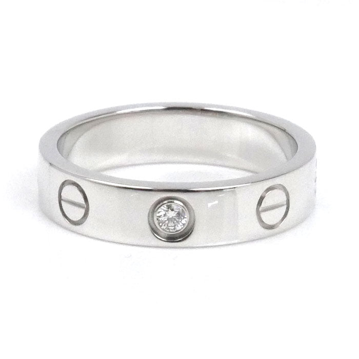 CARTIER カルティエ K18WG ホワイトゴールド ミニラブ 1Pﾀﾞｲﾔ リング・指輪 B4050547 ダイヤモンド 7号 47 4.1g レディース【中古】【美品】