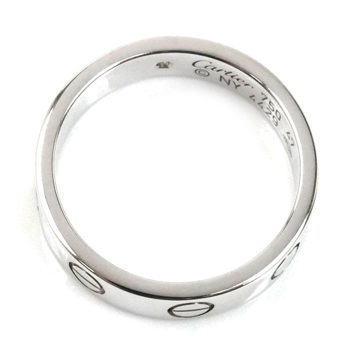 CARTIER カルティエ K18WG ホワイトゴールド ミニラブ 1Pﾀﾞｲﾔ リング・指輪 B4050547 ダイヤモンド 7号 47 4.1g レディース【中古】【美品】