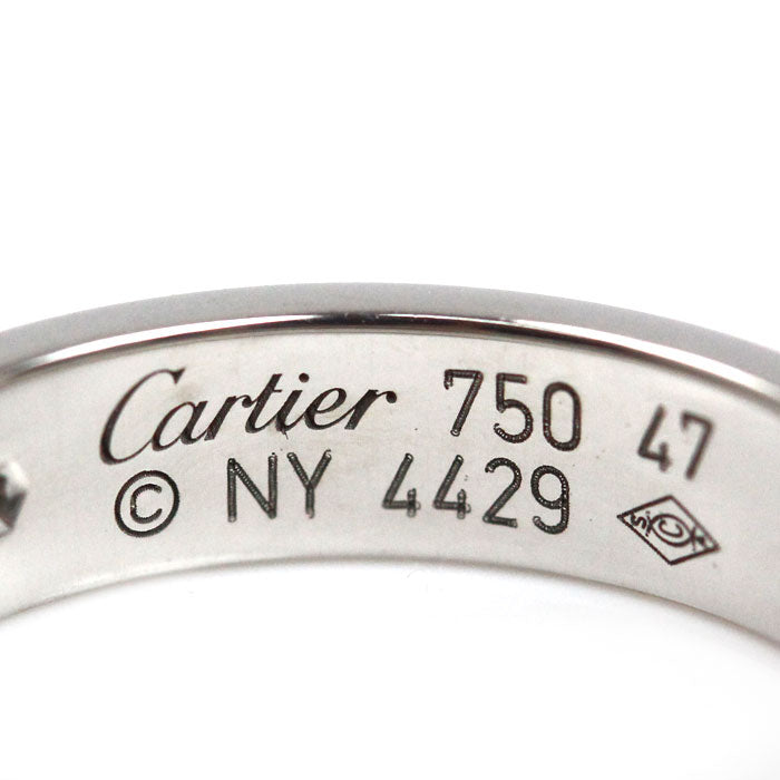 CARTIER カルティエ K18WG ホワイトゴールド ミニラブ 1Pﾀﾞｲﾔ リング・指輪 B4050547 ダイヤモンド 7号 47 4.1g レディース【中古】【美品】