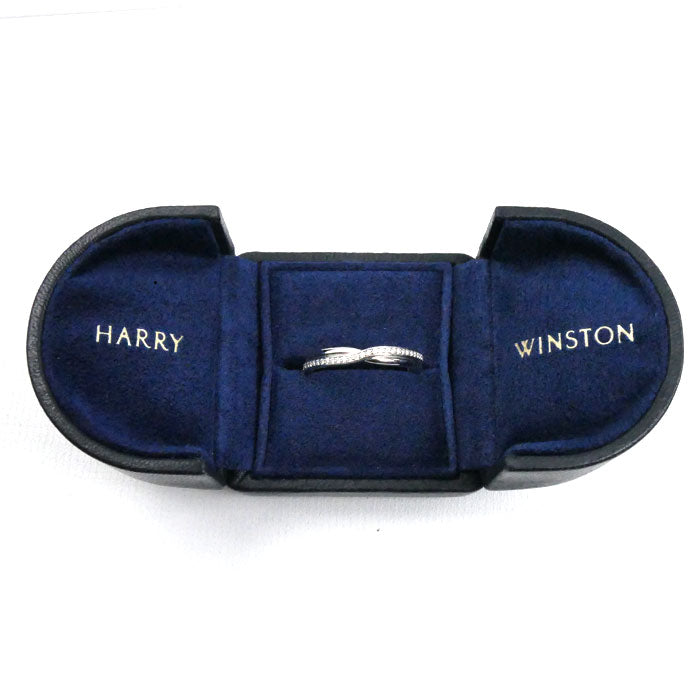 HARRY WINSTON ハリーウィンストン Pt950プラチナ トリスト ワンロウ リング・指輪 WBDPRD1RTST ダイヤモンド 17.5号 5.9g ユニセックス【中古】【美品】