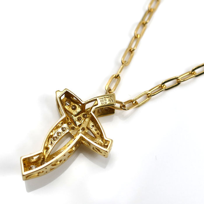 ゆきざき K18YG イエローゴールド ルペティットマン L ネックレス J310742 ダイヤモンド0.50ct 8.4g 50cm ユニセックス【中古】