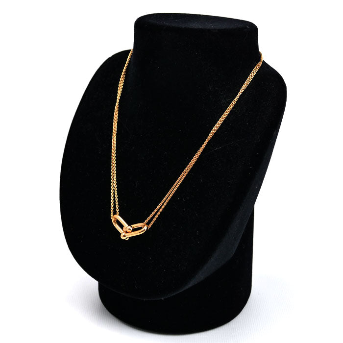 TIFFANY&Co. ティファニー K18PG ピンクゴールド ハードウェア ダブル リンク ラージ ネックレス 63982326 13.4g 40cm レディース【中古】【美品】