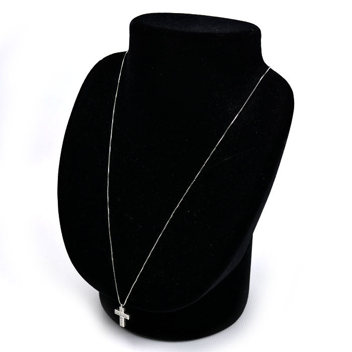 ゆきざき Pt900プラチナ Pt850プラチナ リッチクロス ネックレス W50217.2.2 ダイヤモンド0.50ct 4.2g ～50cm フリーチェーン レディース【中古】