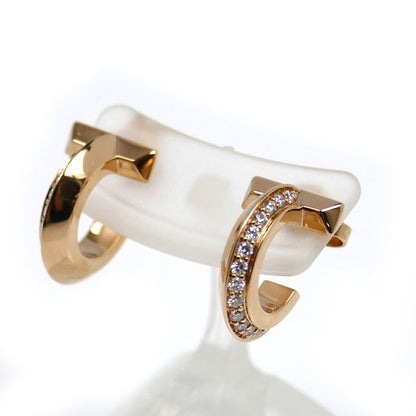 TIFFANY&Co. ティファニー K18PG ピンクゴールド Tワン フープ ピアス 69782981 ダイヤモンド0.20ct/0.20ct 6.6g エクストラスモール レディース【中古】【美品】