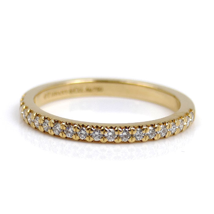 TIFFANY&Co. ティファニー K18YG イエローゴールド ソレスト ハーフエタニティ リング・指輪 60004153 ダイヤモンド 9号 2.1g レディース【中古】【美品】