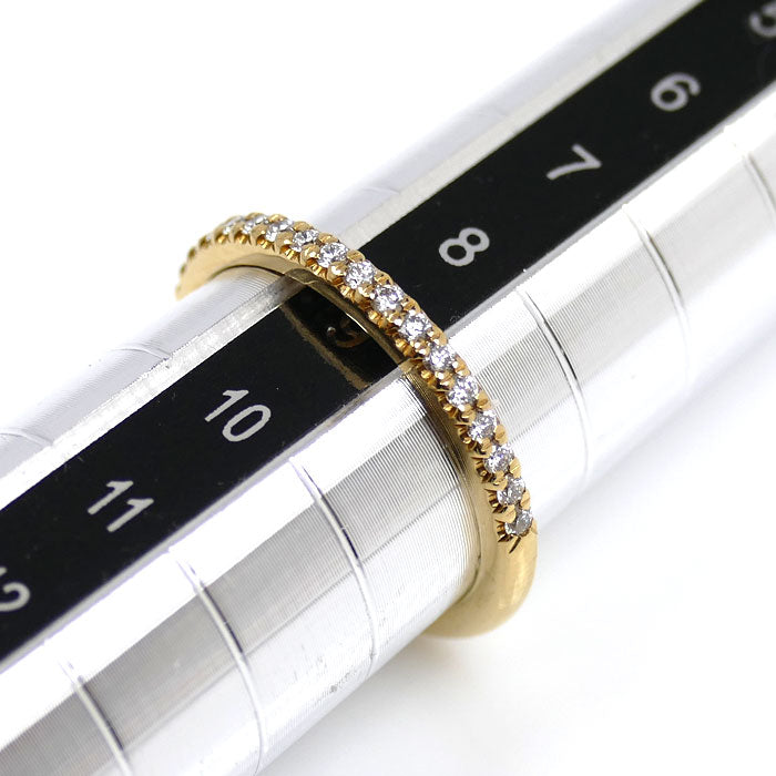 TIFFANY&Co. ティファニー K18YG イエローゴールド ソレスト ハーフエタニティ リング・指輪 60004153 ダイヤモンド 9号 2.1g レディース【中古】【美品】
