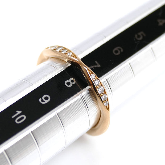 CHANEL シャネル K18PG ピンクゴールド カメリア リング・指輪 J10836 ダイヤモンド 8号 48 2.4g レディース【中古】【美品】