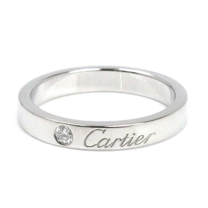 CARTIER カルティエ Pt950プラチナ エングレーブド リング・指輪 B4051351 ダイヤモンド 11号 51 5.1g レディース【中古】【美品】