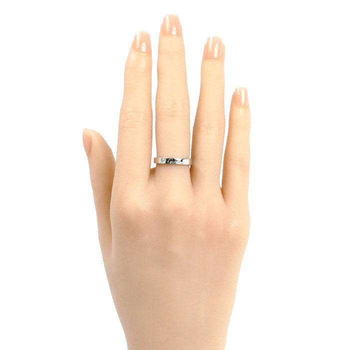 CARTIER カルティエ Pt950プラチナ エングレーブド リング・指輪 B4051351 ダイヤモンド 11号 51 5.1g レディース【中古】【美品】