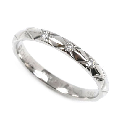 CHANEL シャネル Pt950プラチナ マトラッセ 3Pダイヤ リング・指輪 J2821 ダイヤモンド 10.5号 51 2.8g レディース【中古】【美品】