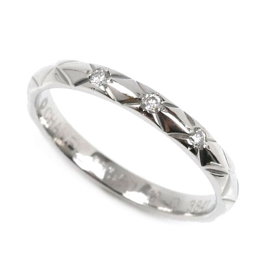 CHANEL シャネル Pt950プラチナ マトラッセ 3Pダイヤ リング・指輪 J2821 ダイヤモンド 10.5号 51 2.8g レディース【中古】【美品】