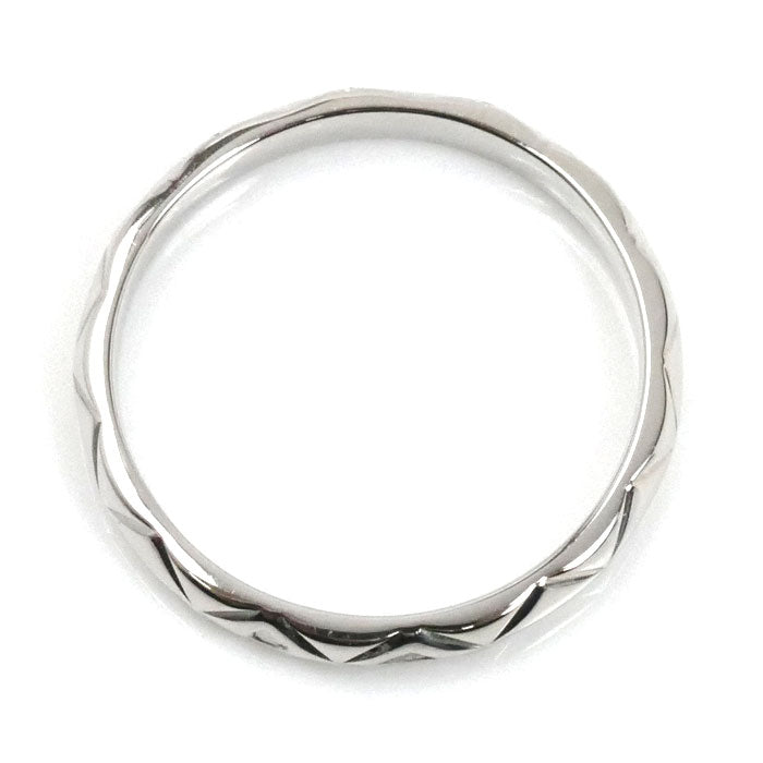 CHANEL シャネル Pt950プラチナ マトラッセ 3Pダイヤ リング・指輪 J2821 ダイヤモンド 10.5号 51 2.8g レディース【中古】【美品】