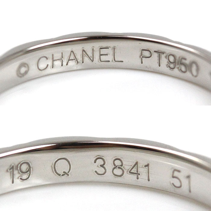 CHANEL シャネル Pt950プラチナ マトラッセ 3Pダイヤ リング・指輪 J2821 ダイヤモンド 10.5号 51 2.8g レディース【中古】【美品】