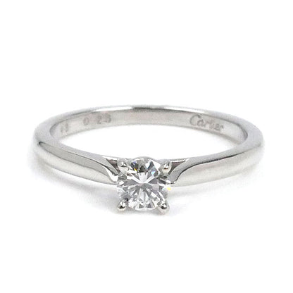 CARTIER カルティエ Pt950プラチナ ソリテール リング・指輪 N4135948 ダイヤモンド0.23ct 8号 48 2.7g レディース【中古】【美品】