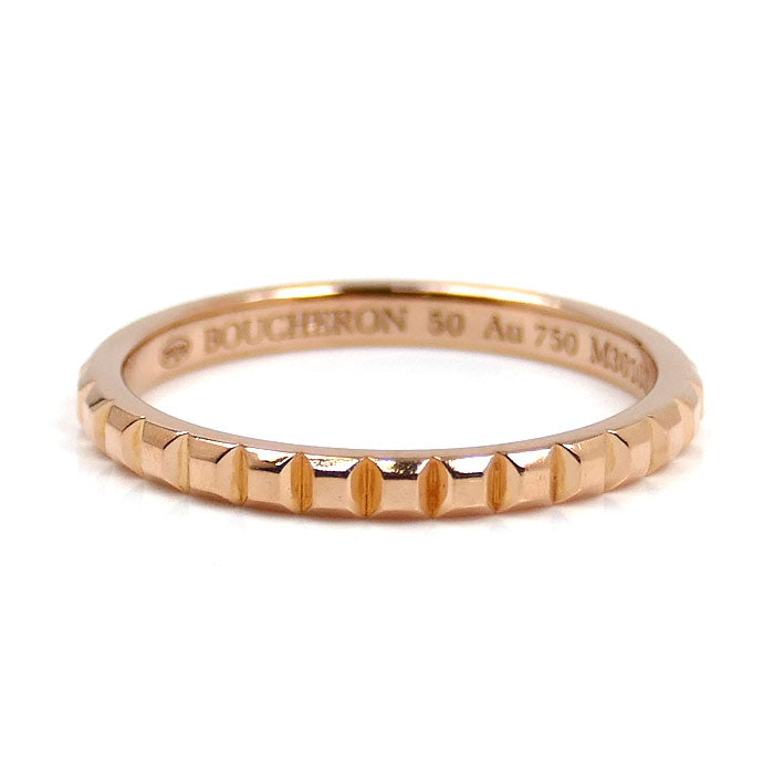 Boucheron ブシュロン K18PG ピンクゴールド キャトル クルドパリ スモール リング・指輪 JAL01164 10号 50 2.0g レディース【中古】