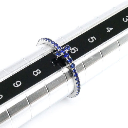 TIFFANY&Co. ティファニー K18WG ホワイトゴールド サファイア Tワイヤーバンド リング・指輪 サファイア 6.5号 1.2g レディース【中古】【美品】