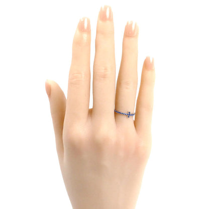 TIFFANY&Co. ティファニー K18WG ホワイトゴールド サファイア Tワイヤーバンド リング・指輪 サファイア 6.5号 1.2g レディース【中古】【美品】