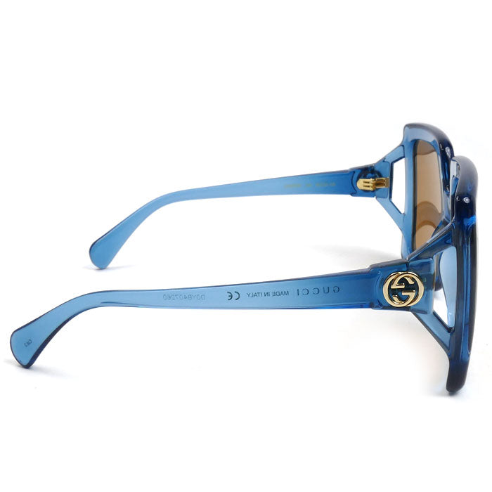 GUCCI グッチ サングラス ブラウン ブルー GG0876S 004 60□20-130 レディース【中古】