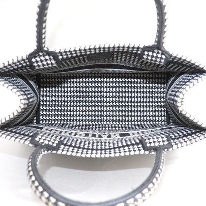 Dior ディオール ブックトート ミディアム トートバッグ ホワイト/ブラック M1296ZTQT_M911 千鳥格子 レディース【中古】