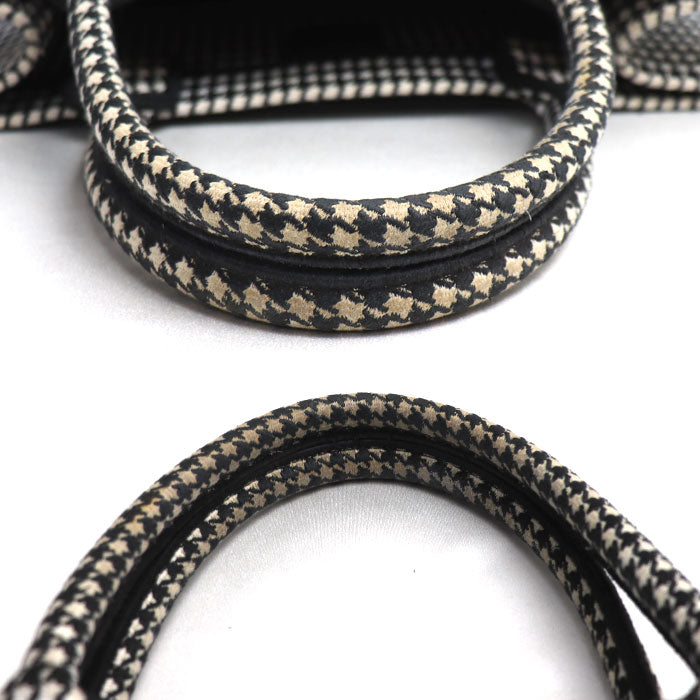 Dior ディオール ブックトート ミディアム トートバッグ ホワイト/ブラック M1296ZTQT_M911 千鳥格子 レディース【中古】